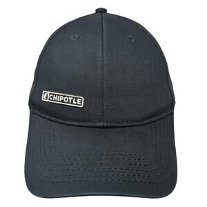 Chipotle Strapback Hat Black One Size Embroidered Vent Holes Outdoor